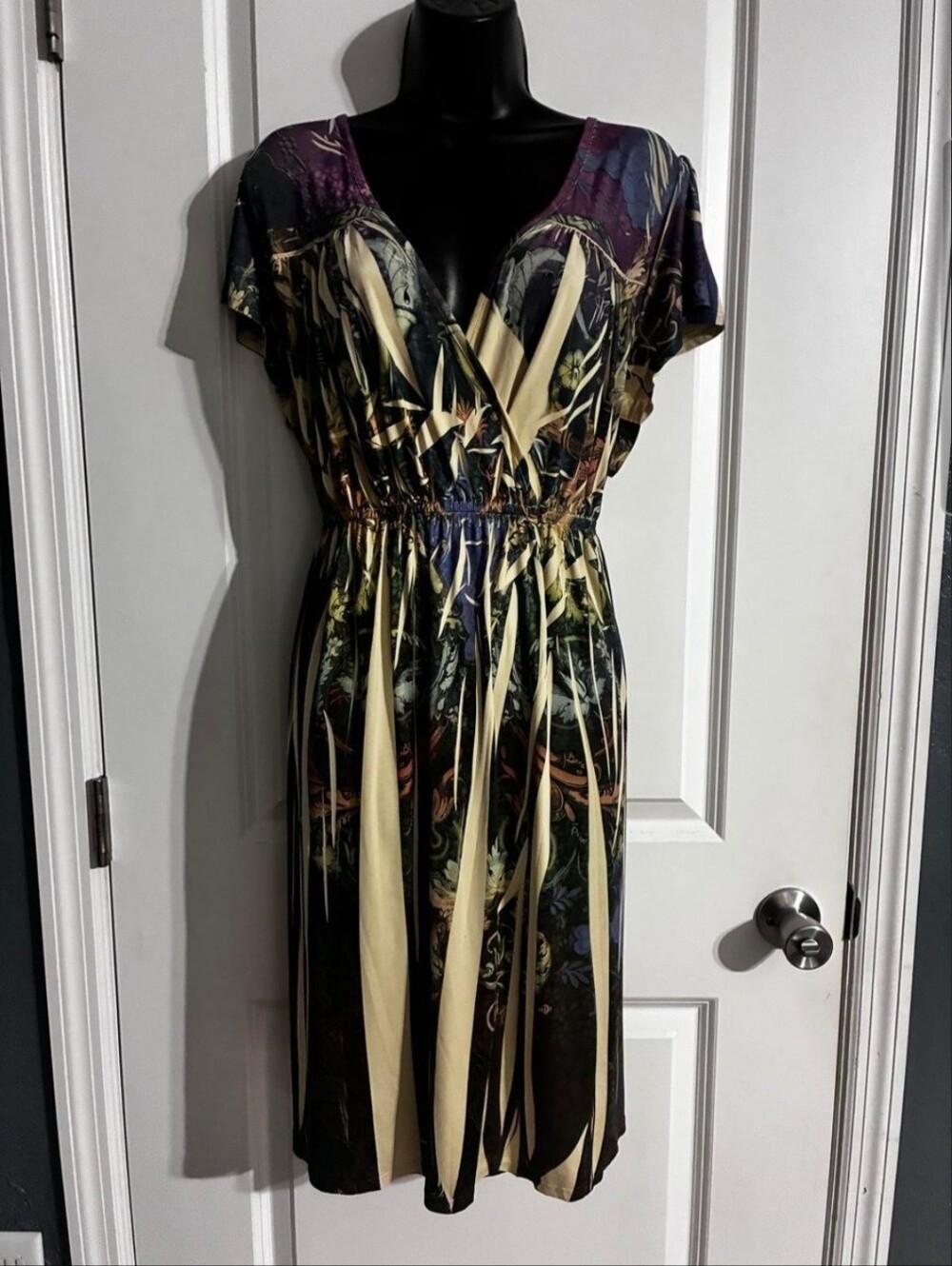 One World multicoloured slinky easy to wear dress Size: 1 XL